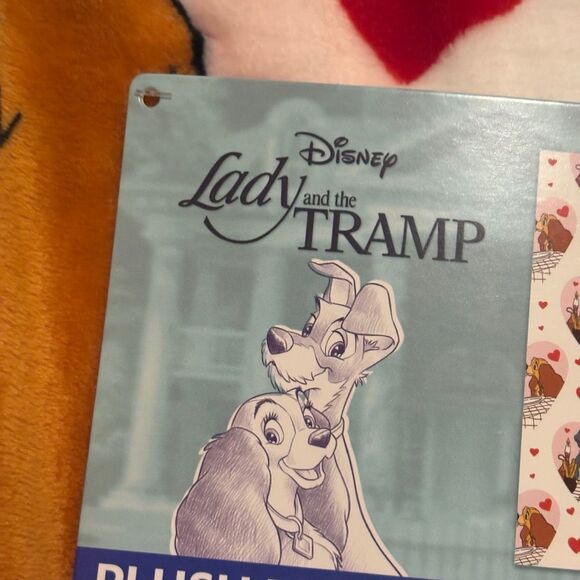 Disney Lady and The Tramp Pink White Valentine’s Day Pasta Heart Blanket NWT - Picture 6 of 6